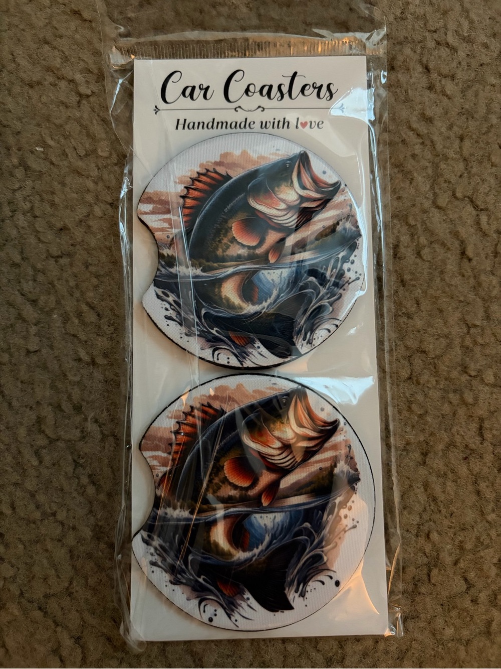- Handmade Fish Design (Black, Brown, Cream)
